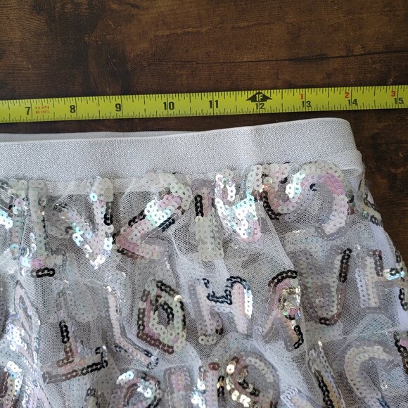 Silver Pink Sequin Letter Mesh Skirt Crop Top from Monster High Wardrobe - Picture 8 of 12